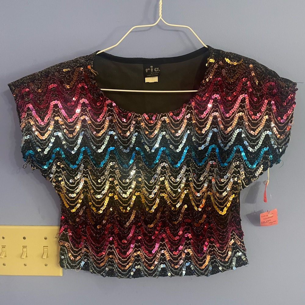 Vintage sequin crop top